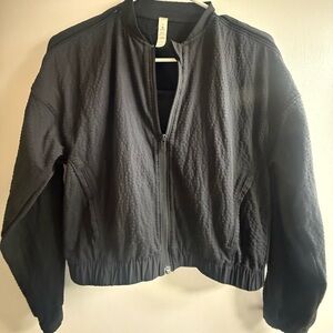 lululemon athletica Black Textured Bomber Jacket